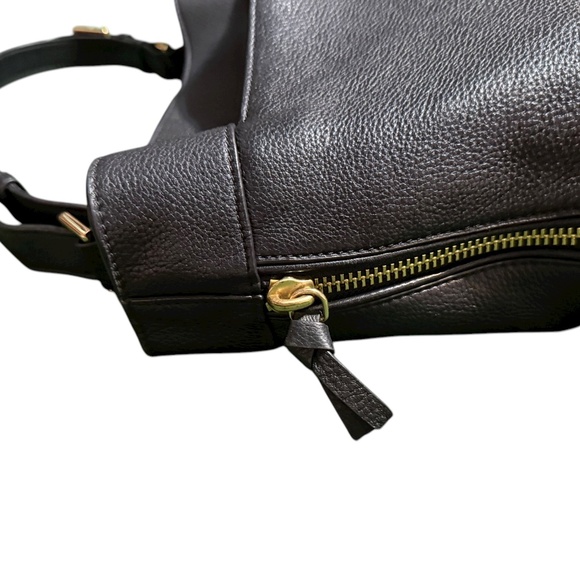 Tory Burch Robinson Black Pebbled Leather Hobo Bag - Picture 13 of 15